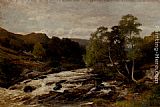 David Bates Canvas Paintings - After a spate on the Lledr